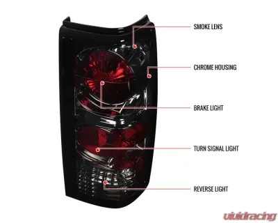 Spec-D Taillights (Chrome Housing/Smoked Lens) Chevrolet S10 | GMC S15 | Sonoma 1982-1994 - LT-S1082G-APC