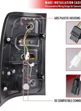 Spec-D C-Bar LED Taillights (Jet Black Housing/Clear Lens) GMC Sierra 2007-2014                                     - LT-SIE07BKLED-G2-TM - Image 7