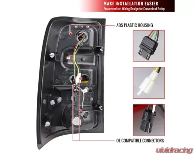 Spec-D C-Bar LED Taillights (Jet Black Housing/Clear Lens) GMC Sierra 2007-2014 - LT-SIE07BKLED-G2-TM