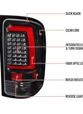 Spec-D C-Bar LED Taillights (Jet Black Housing/Clear Lens) GMC Sierra 2007-2014                                     - LT-SIE07BKLED-G2-TM - Image 8