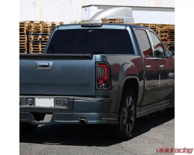 Spec-D C-Bar LED Taillights (Jet Black Housing/Clear Lens) GMC Sierra 2007-2014 - LT-SIE07BKLED-G2-TM