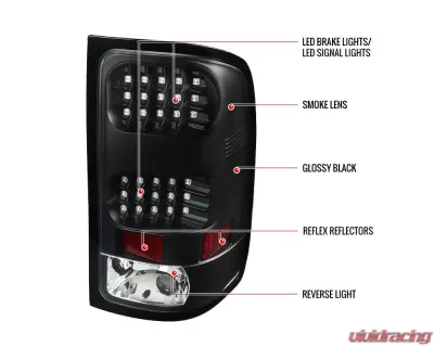 Spec-D V2 LED Taillights (Matte Black Housing/Clear Lens) GMC Sierra 2007-2014 - LT-SIE07JMLED-V2-TM