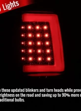 Spec-D LED Taillights - G2 (Jet Black Housing/Clear Lens) Chevrolet Silverado 2003-2007                                     - LT-SIV03BKLED-G2-TM - Image 2