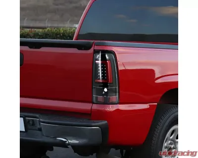 Spec-D LED Taillights - G2 (Jet Black Housing/Clear Lens) Chevrolet Silverado 2003-2007 - LT-SIV03BKLED-G2-TM