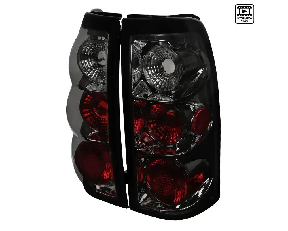 Spec-D Taillights (Chrome Housing/Smoke Lens) Chevrolet Silverado 2003-2007 - LT-SIV03G-TM