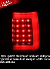 Spec-D Red C Bar LED Taillights - G2 (Black Housing/Clear Lens) Chevrolet Silverado 2003-2007                                     - LT-SIV03JRLED-G2-TM - Image 2