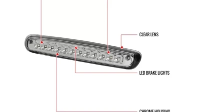 Spec-D LED 3rd Brake Light (Chrome Housing/Clear Lens) Chevrolet Silverado | GMC Sierra 2007-2012                                     - LT-SIV07RBCLED-RS - Image 5