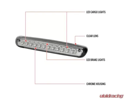 Spec-D LED 3rd Brake Light (Chrome Housing/Clear Lens) Chevrolet | GMC 2007-2012 - LT-SIV07RBCLED-RS