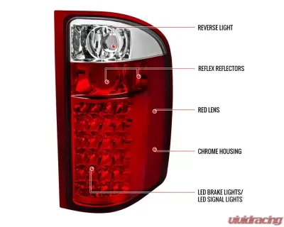 Spec-D LED Taillights (Chrome Housing/Red Lens) Chevrolet Silverado 2007-2014 - LT-SIV07RLED-TM