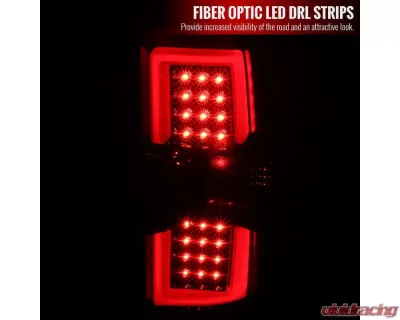 Spec-D LED Taillights (Jet Black Housing/Clear Lens) Chevrolet Silverado | GMC Sierra 2014-2019 - LT-SIV14BKLED-TM