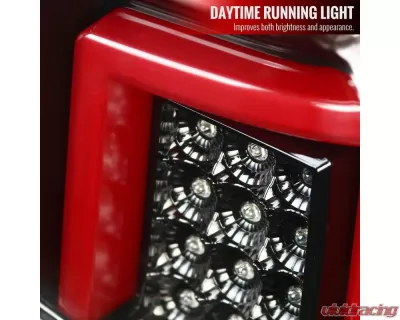 Spec-D LED Taillights (Jet Black Housing/Clear Lens) Chevrolet Silverado | GMC Sierra 2014-2019 - LT-SIV14BKLED-TM