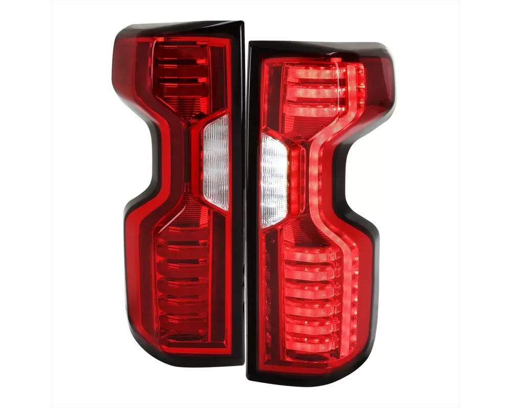 Spec-D LED Taillights (Chrome Housing/Red Lens) Chevrolet Silverado 2019-2022 - LT-SIV1915RLED-FS