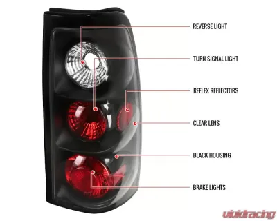 Spec-D Taillights (Matte Black Housing/Clear Lens) Chevrolet Silverado | GMC Sierra 1999-2007 - LT-SIV99JM-TM
