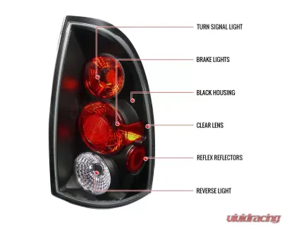 Spec-D Taillights (Matte Black Housing/Clear Lens) Toyota Tacoma 2005-2008 - LT-TAC06JM-TM