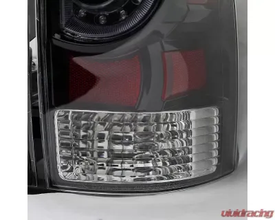 Spec-D LED Taillights (Matte Black Housing/Clear Lens) Toyota Tacoma 2005-2015 - LT-TAC09JMLED-RS