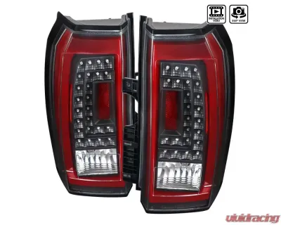 Spec-D Red Bar LED Taillights (Black Housing/Clear Lens) Chevrolet Tahoe | Suburban 2015-2020 - LT-TAH15JRLED-TM