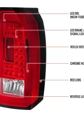 Spec-D LED Taillights (Chrome Housing/Red Lens) Chevrolet Tahoe | Suburban 2015-2020                                     - LT-TAH15RLED-TM - Image 10