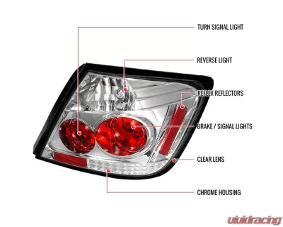 Spec-D Taillights (Chrome Housing/Clear Lens) Scion tC 2004-2010 - LT-TC04G2-TM