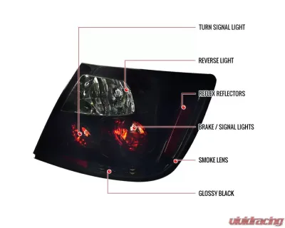 Spec-D Taillights (Glossy Black Housing/Smoke Lens) Scion tC 2004-2010 - LT-TC04G2BB-TM