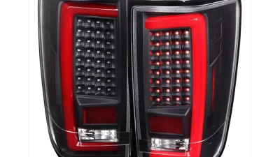 Spec-D LED Taillights w/ Red LED Tube (Matte Black Housing/Clear Lens) Nissan Titan 2004-2015                                     - LT-TIT04JRLED-G2-TM - Image 10