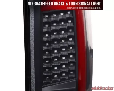 Spec-D LED Taillights w/ Red LED Tube (Matte Black Housing/Clear Lens) Nissan Titan 2004-2015 - LT-TIT04JRLED-G2-TM