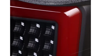 Spec-D LED Taillights w/ Red LED Tube (Matte Black Housing/Clear Lens) Nissan Titan 2004-2015                                     - LT-TIT04JRLED-G2-TM - Image 3