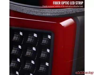 Spec-D LED Taillights w/ Red LED Tube (Matte Black Housing/Clear Lens) Nissan Titan 2004-2015 - LT-TIT04JRLED-G2-TM