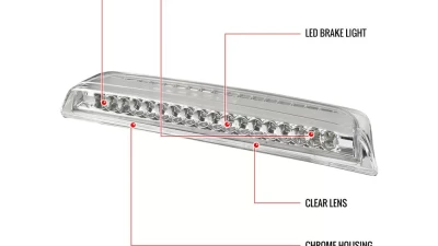 Spec-D LED 3rd Brake Light (Chrome Housing/Clear Lens) Nissan Titan 2004-2015                                     - LT-TIT04RBCLED-RS - Image 9