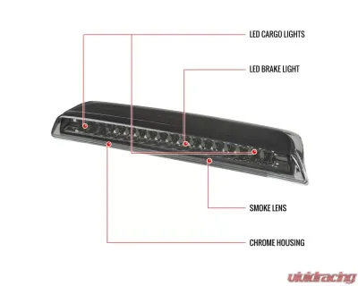 Spec-D LED 3rd Brake Light (Chrome Housing/Smoke Lens) Nissan Titan 2004-2015 - LT-TIT04RBGLED-RS