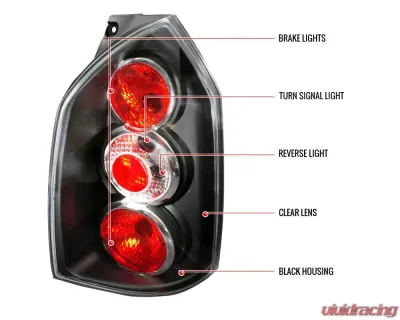Spec-D Taillights (Matte Black Housing/Clear Lens) Hyundai Tucson 2004-2009 - LT-TUC04JM-TM