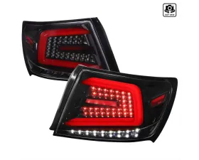 Spec-D LED Sequential Turn Signal Taillights (Jet Black Housing/Clear Lens) Subaru 2008-2014