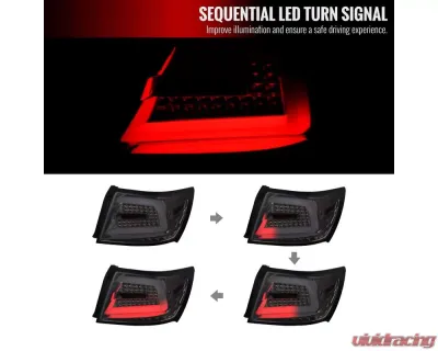 Spec-D LED Sequential Turn Signal Taillights (Chrome Housing/Smoked Lens) Subaru Impreza | WRX | STI 2008-2014 - LT-WRX084GLED-SQ-TM