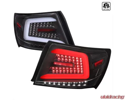 Spec-D LED Sequential Turn Signal Taillights (Matte Black Housing/Clear Lens) Subaru 2008-2014 - LT-WRX084JMLED-SQ-TM