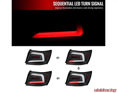 Spec-D LED Sequential Turn Signal Taillights (Matte Black Housing/Clear Lens) Subaru 2008-2014 - LT-WRX084JMLED-SQ-TM