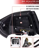 Spec-D LED Sequential Turn Signal Taillights (Matte Black Housing/Clear Lens) Subaru 2008-2014                                     - LT-WRX084JMLED-SQ-TM - Image 8