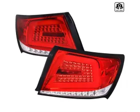 Spec-D LED Bars Sequential Turn Signal Taillights (Chrome Housing/Red Lens) Subaru 2008-2014