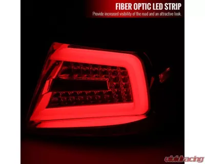Spec-D LED Bars Sequential Turn Signal Taillights (Chrome Housing/Red Lens) Subaru 2008-2014 - LT-WRX084RLED-SQ-TM