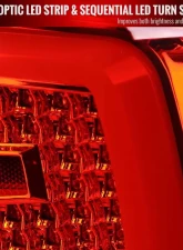 Spec-D LED Bars Sequential Turn Signal Taillights (Chrome Housing/Red Lens) Subaru 2008-2014                                     - LT-WRX084RLED-SQ-TM - Image 4