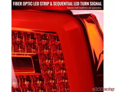 Spec-D LED Bars Sequential Turn Signal Taillights (Chrome Housing/Red Lens) Subaru 2008-2014 - LT-WRX084RLED-SQ-TM