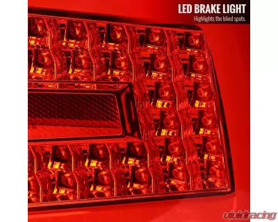 Spec-D LED Bars Sequential Turn Signal Taillights (Chrome Housing/Red Lens) Subaru 2008-2014 - LT-WRX084RLED-SQ-TM