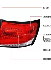 Spec-D LED Bars Sequential Turn Signal Taillights (Chrome Housing/Red Lens) Subaru 2008-2014                                     - LT-WRX084RLED-SQ-TM - Image 9
