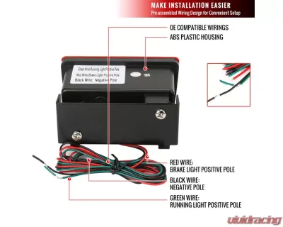 Spec-D F1 Style LED 3rd Brake Light (Chrome Housing/Red Lens) Subaru 2011-2021 - LT-WRX11RB3R2LED-VS