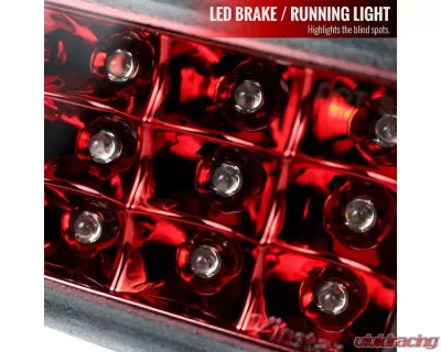 Spec-D F1 Style Rear LED 3rd Brake Light (Chrome Housing/Red Lens) Subaru 2011-2018 - LT-WRX11RB3RLED-VS