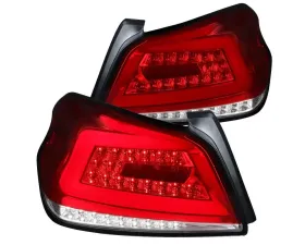 Spec-D Sequential White Bars LED Taillights (Chrome Housing/Red Lens) Subaru WRX | STI 2015-2021