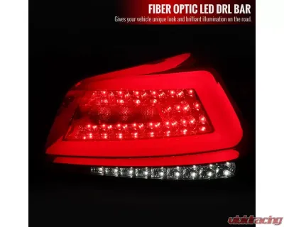 Spec-D Sequential White Bar LED Taillights (Chrome Housing/Red Lens) Subaru WRX | STI 2015-2021 - LT-WRX15RLED-SQ-TM