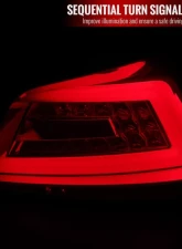 Spec-D Sequential White Bar LED Taillights (Chrome Housing/Red Lens) Subaru WRX | STI 2015-2021                                     - LT-WRX15RLED-SQ-TM - Image 3