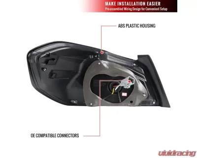 Spec-D Sequential White Bar LED Taillights (Chrome Housing/Red Lens) Subaru WRX | STI 2015-2021 - LT-WRX15RLED-SQ-TM