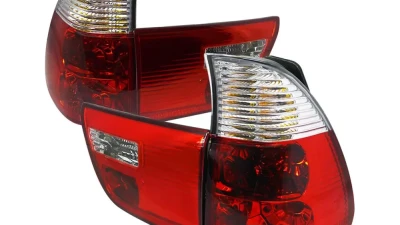 Spec-D Taillights (Chrome Housing/Red Clear Lens) BMW E53 X5 2000-2006                                     - LT-X500RPW-APC - Image 10