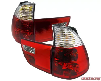 Spec-D Taillights (Chrome Housing/Red Clear Lens) BMW E53 X5 2000-2006 - LT-X500RPW-APC