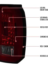 Spec-D LED Taillights (Chrome Housing/Red Smoked Lens) GMC Yukon | Yukon XL 2015-2020                                     - LT-YUK15RGLED-TM - Image 10
